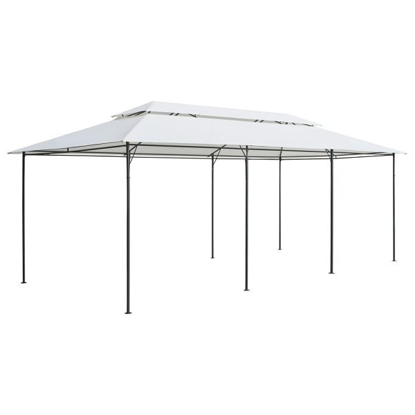 vidaXL Pavillon 600x298x270 cm Weiß 180g/m², Material: Stahlrohr, Stoff (100% Polyester), 310072