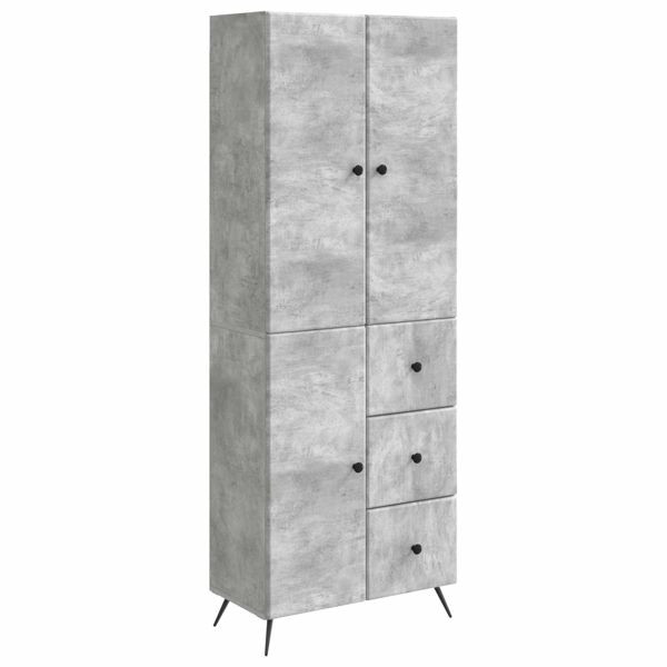 vidaXL Schrankset 2-teilig Betongrau Holzwerkstoff, 3416901