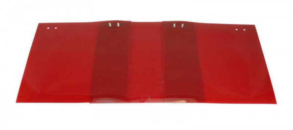 SINOtec TransTac Lamellenvorhang, PVC, 300 x 3mm rotorange, gelocht für Schwingschelle 66% Überlappung, DIN ISO 25980, 10000979