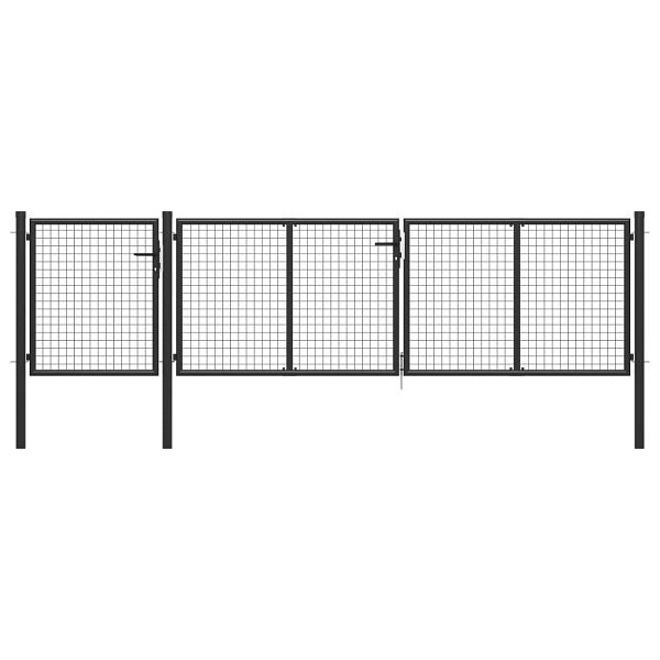 vidaXL Gartentor Stahl 400 x 100 cm Anthrazit, Material: Stahl, 144329