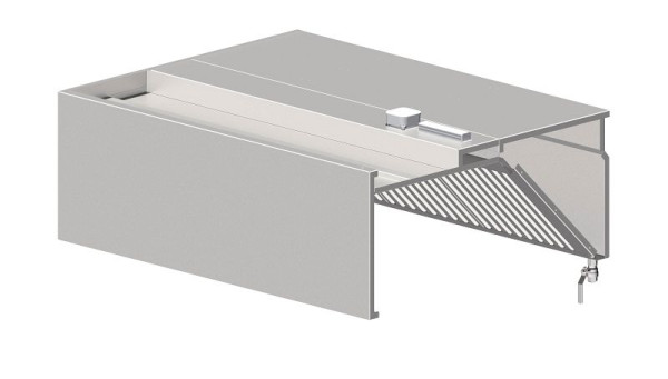 Stalgast Wandhaube, kastenform 3800 mm x 600 mm mit Flammschutzfilter Typ B, WH38602