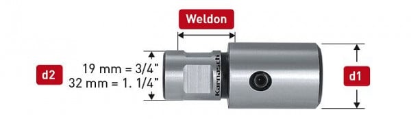 Karnasch Gewindeadapter Weldon 32 für Gewinde M27, VE: 2 Stück, 201800110