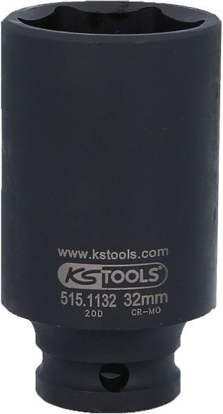 KS Tools 1/2" Sechskant-Kraft-Stecknuss, lang, 32mm, 515.1132