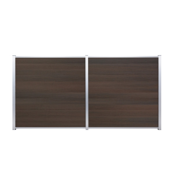 T&J SKÄR-Serie WPC-Steckzaunsystem, BRAUN-MULTICOLOR-Holzstruktur, 1796 x 20 x 148 mm, Schwedenprofil, 44900