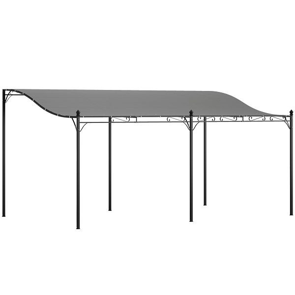 Outsunny 3 x 5 m Pergola, Flexibles Gartendach mit wasserfester Plane und Metallrahmen, Schattenspender, Dunkelgrau, 84C-582V00CG