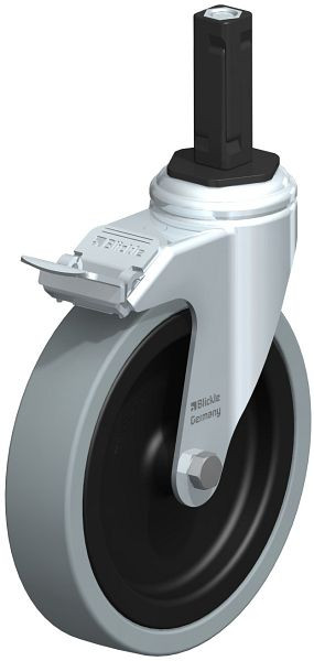 Blickle LKRA-VPA 150G-11-FI-EV12 Apparate-Lenkrolle mit Expander & Feststeller, Vollgummi, Grau, 848432