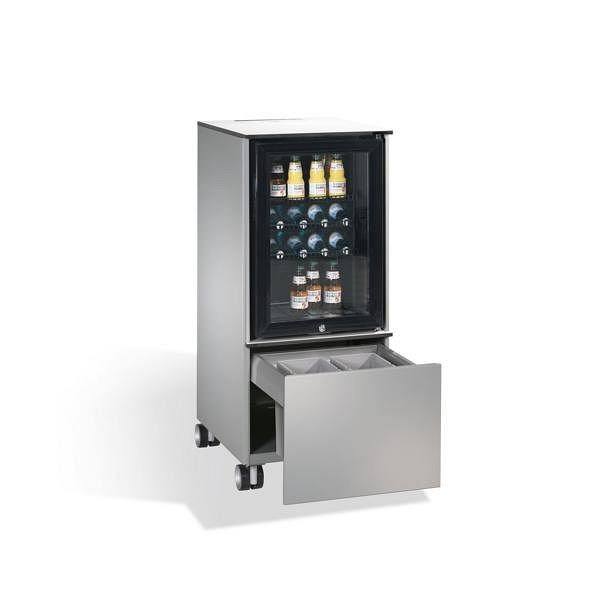 C+P Kühlschrank-Caddy Asisto, H1157xB500xT600mm, Farbe: Weißaluminium, Griffleiste, 54780-010 S10018
