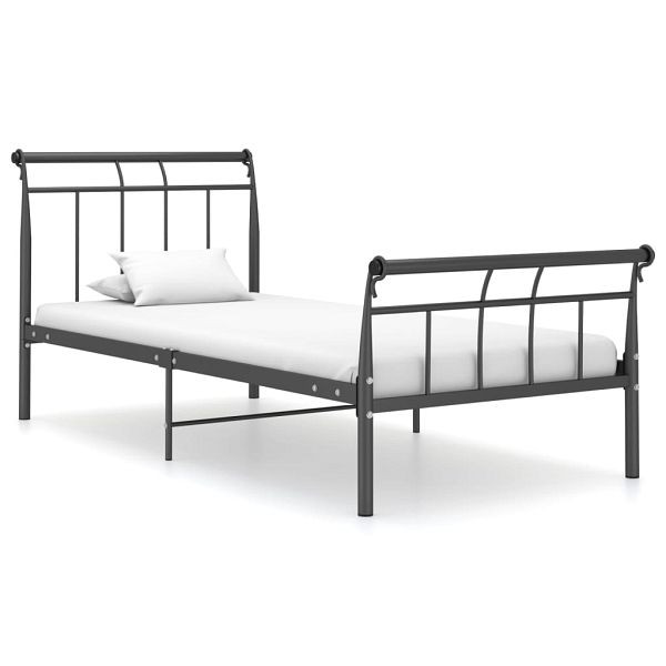 vidaXL Bettgestell Schwarz Metall 100x200 cm, Material: pulverbeschichtetes Metall, 325033