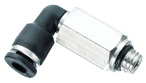 Prevost Micro 90°-Winkelstück mit langem metrischem Außengewinde - RCC LG, Metrisches AG= M3, für Schlauch mit Außen-Ø= 4 mm, VE: 10 Stück, RCC LG04M3