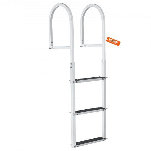 VEVOR Dockleiter 3 abnehmbare Stufen 227 kg Tragkraft, Aluminiumlegierung mit 8 cm breiter Stufe und rutschfester Gummimatte, MTZTCXSJFHXJDP38PV0
