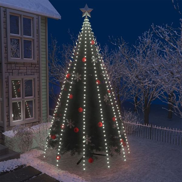 vidaXL Weihnachtsbaum-Beleuchtung 500 LEDs Kaltweiß 500 cm, 328896