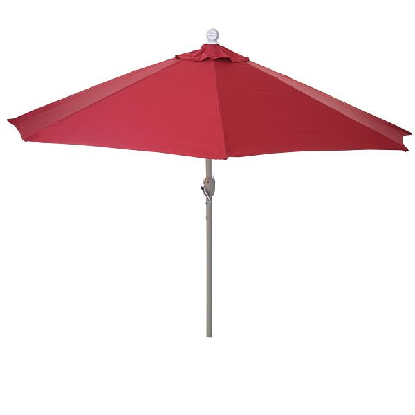 Mendler Sonnenschirm halbrund Parla, Halbschirm Balkonschirm, UV 50+ Polyester/Alu 3kg, 270cm bordeaux ohne Ständer, 35138