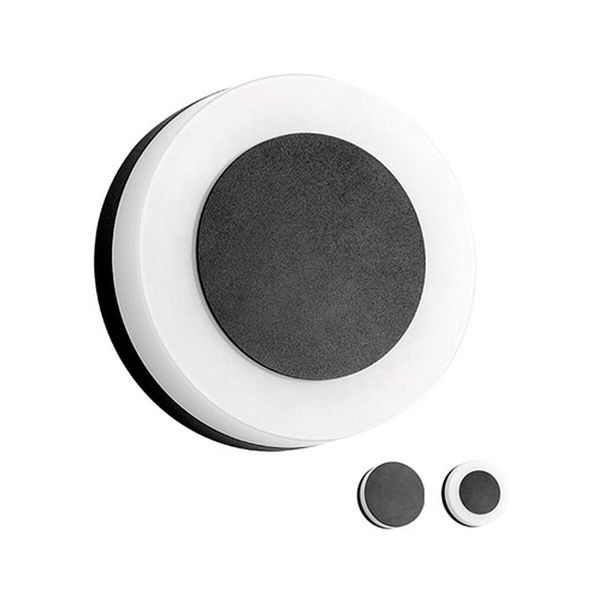 Brumberg LED-Wandanbauleuchte 9W 3000K A++ 665lm schwarz Konverter 1LED Kunststoff opal IP54 10030183, 113848