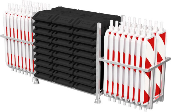 Schake Set, 1x Stapelpalette verzinkt, 30x Fußplatten Typ NOX, 32x BASt Wendebake, Folie Typ RA2/B, doppelseitig schraffiert, 36NOX2-SET1