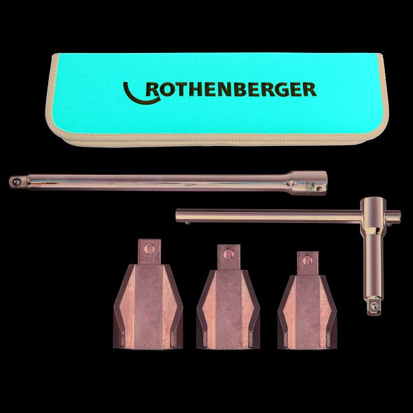 Rothenberger Standhahnmuttern-Set, SW27-36, Griff+Verlängerung 200 mm, und Tasche, 100109