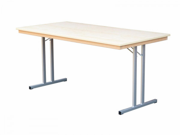 Klappmöbel Lönne Klapptisch Dekor Ahorn, Silber-grau Doppel T, 100x50x74 cm, 2800D-322