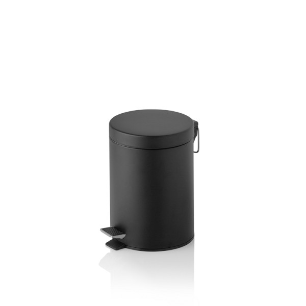 WAS Tretabfalleimer, 5 L, mit Kunststoffeinsatz, schwarz pulverbeschichtet, Metall, 1128005
