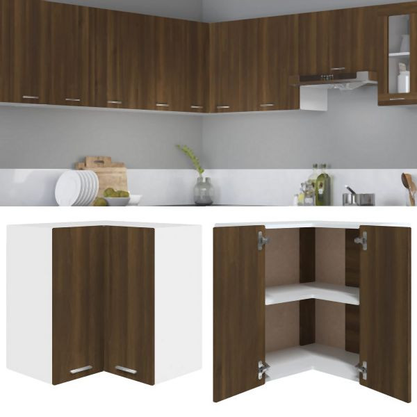 vidaXL Eck-Hängeschrank Braun Eichen-Optik 57x57x60 cm Holzwerkstoff, 815599