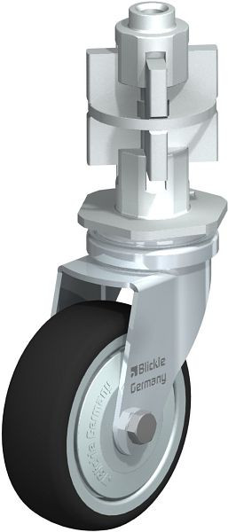 Blickle LRA-PATH 75K-FK-E07 Apparate-Lenkrolle mit Expander, Thermoplastisches Polyurethan, Grau, 848663