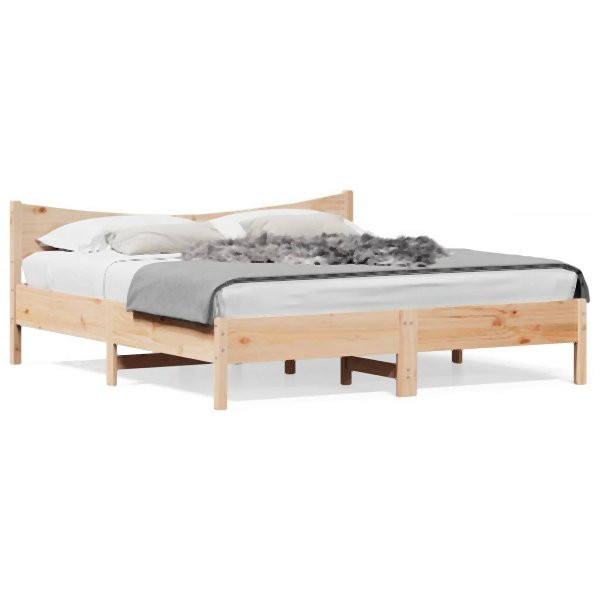 vidaXL Massivholzbett mit Kopfteil 200x200 cm Kiefer, 3216357