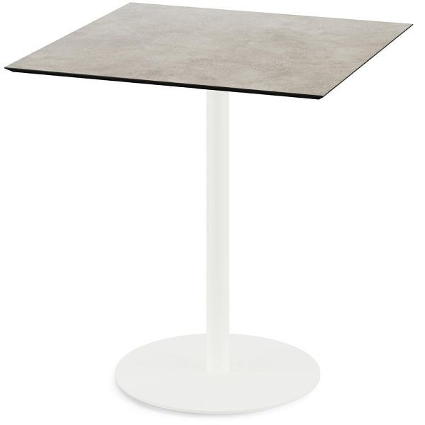 Deskin Cafeteriatisch IBIZA PRO, Gestell, Stahl Weiß RAL 9016, Tischplatte, Farbe steingrau, 359223