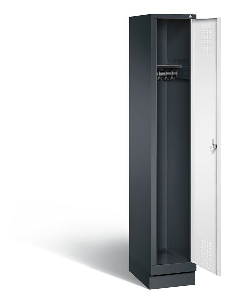 C+P Garderobenschrank Evolo, H1800xB320xT500mm, Farbe: Schwarzgrau / Verkehrsweiß, 48020-10 S10459
