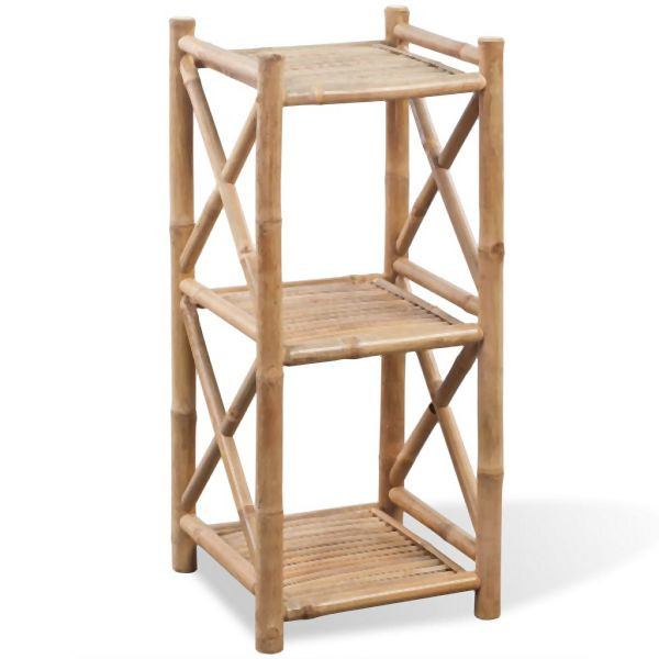 vidaXL Standregal mit 3 Böden Quadratisch Bambus, 242491