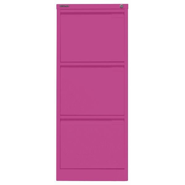 Bisley Hängeregistraturschrank, einbahnig, 3 HR-Schubladen, 681 fuchsia, 3633681