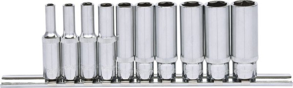 KS Tools 1/4" CHROMEplus Sechskant-Stecknuss-Satz, lang, 10-teilig 4-13mm, 918.0610