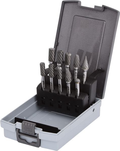 KS Tools HM Frässtift-Satz, Kunststoffkassette, 10-teilig, 515.3220