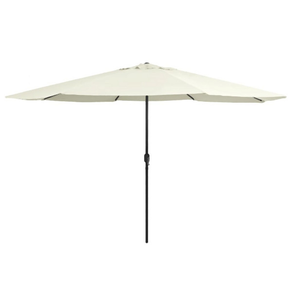 vidaXL Sonnenschirm mit Metall-Mast 390 cm Sandweiß, 47378