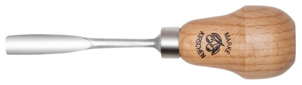 Kirschen Kerbschnitzbeitel mit Birnenheft, gekröpft, mit tiefer Höhlung, 2 mm, 5631002