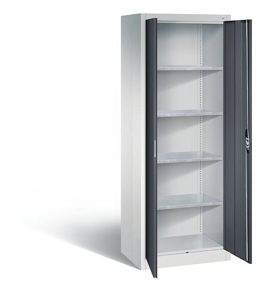C+P Werkzeugschrank Acurado, H1950xB700xT500mm, Farbe: Lichtgrau / Schwarzgrau, Muldengriff, 8911-00 S10371