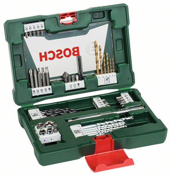 Bosch V-Line TiN-Bohrer- und Bit-Set, 48-teilig, mit Magnetstab und Kegelsenker, 2607017314