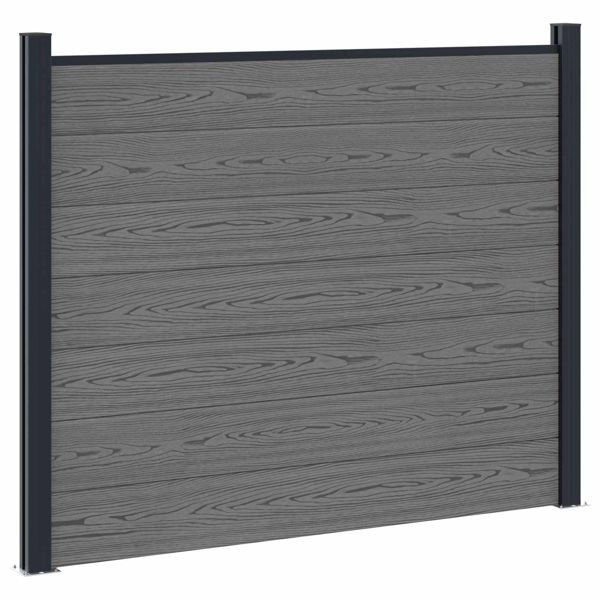vidaXL Zaunelement WPC und Aluminium Grau, 42039065