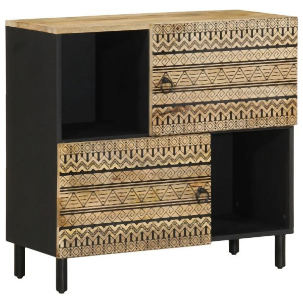 vidaXL Sideboard 80x33,5x75 cm Raues Mangoholz, 4018655