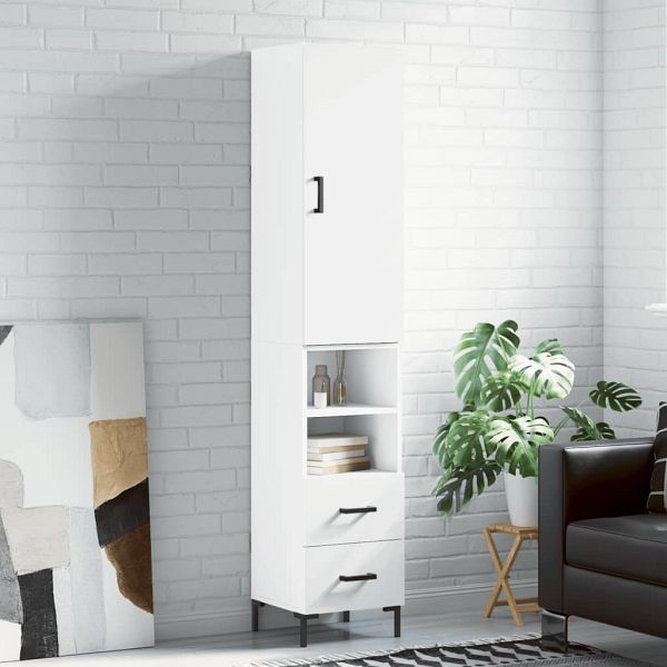 vidaXL Highboard Weiß 34,5x34x180 cm Holzwerkstoff, 3198913