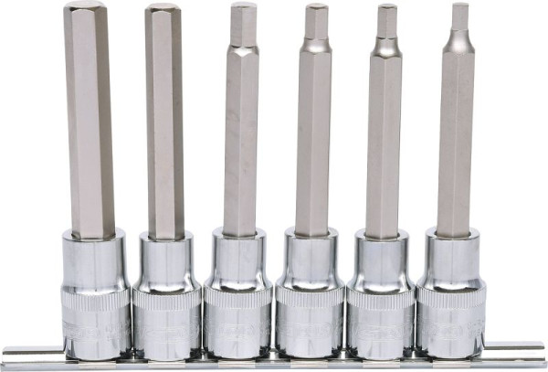 KS Tools 1/2" CHROMEplus Bit-Stecknuss-Satz Innensechskant, 6-teilig 5-12mm, lang, 918.1336