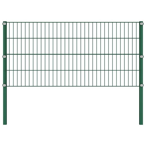 vidaXL Zaunfeld mit Pfosten Eisen 1,7 x 0,8 m Grün, 144933