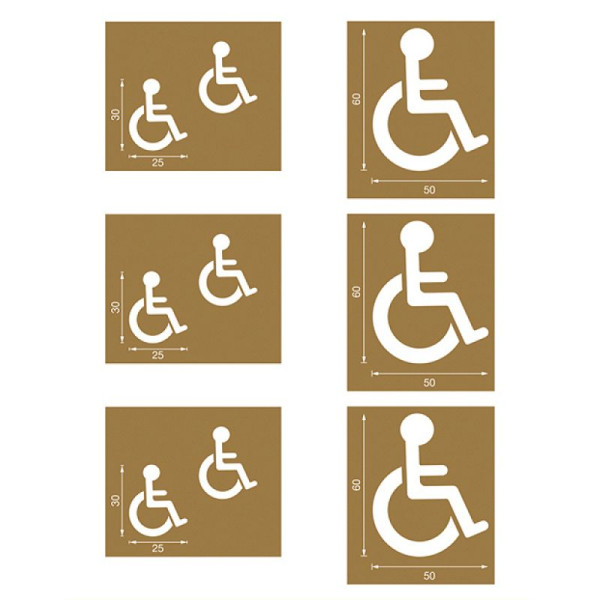 Stein HGS Spritzschablonen für Bodenmarkierung, Satz 5 (Handicap), Inhalt 6 Schablonen, 90.3306-05