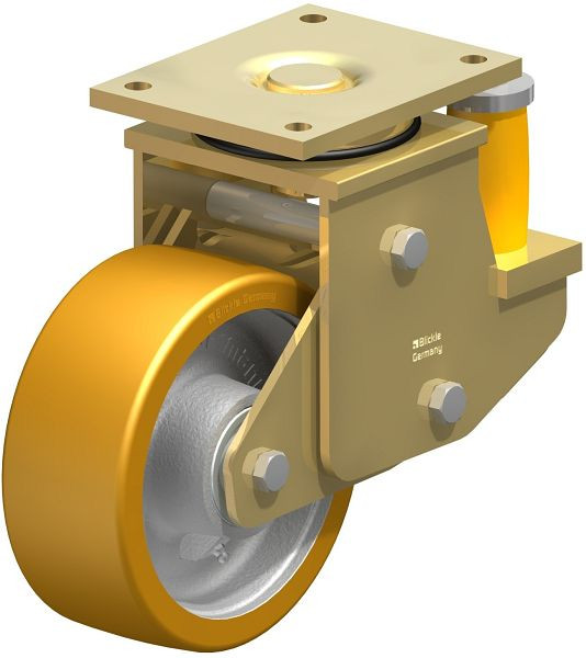 Blickle LSFE-GTH 202K Stahlgeschweißte Schwerlast-Lenkrolle mit Polyurethanfeder, Blickle Extrathane®, Hellbraun, 604959