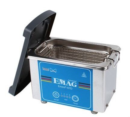 EMAG Ultraschallreiniger Emmi-07D, Universalgerät 0,7 L mit Edelstahl-Schwingwanne und -gehäuse, 20155