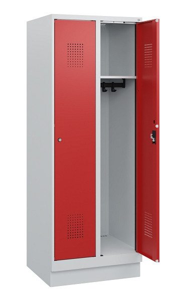 C+P Spind Evolo PLUS, Sockel, 2 Abteile, 1630x600x500mm, 7035/3000, Zylinderschloss, 0490205-20 S10024