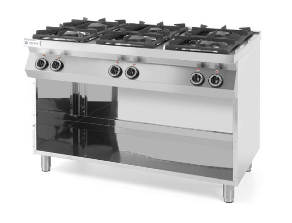 Hendi Gaskocher Kitchen Line 6 Brenner mit offenem Unterbau, 226094