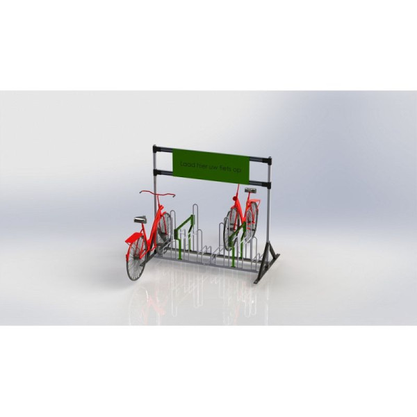 STEIN HGS Fahrradständer Anlehnparker 'B-Bike Ads Charge', mit Ladepunkte, 600 mm, zweiseitig, 8 Stück, 78204.0006