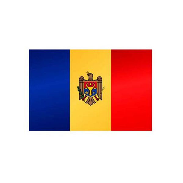 Stein HGS Länderflagge Moldawien, 300 x 120 cm (Hochformat), mit Kunststoff-Karabiner, FlagTop 110 g/m², für Fahnenmasten 7 m, ohne Hohlsaum, 27244