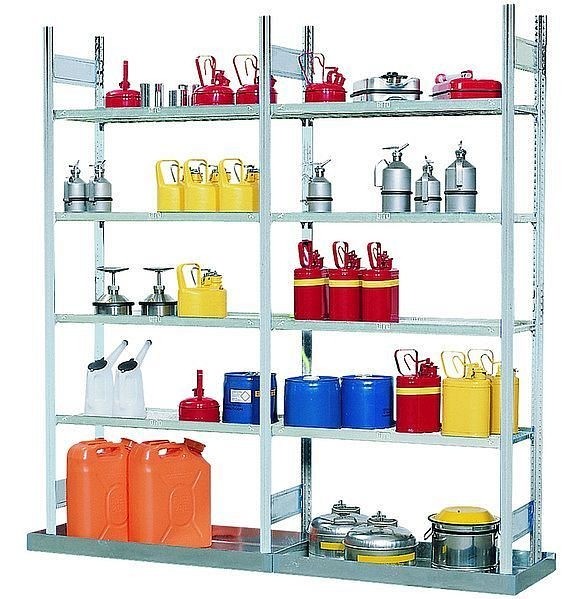 asecos Gefahrstoffregal (Grundregal) REG-B 1054 Stahl verzinkt, 1060x540x2000mm, 27845