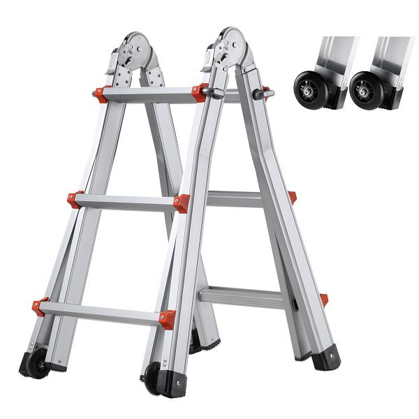 VEVOR Teleskopleiter Klappleiter Stehleiter Anlegeleiter Mehrzweckleiter, 2880mm, DGNAZXYST29M2Y4UWV0