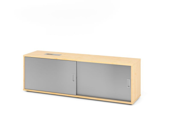 Hammerbacher Sideboard 1751S, 1,5 OH, Ahorn / Silber, 160x40x52cm, 1 verstellbarer Fachboden, XMST, XDSM, XBHM, XB, V1751S/3/S