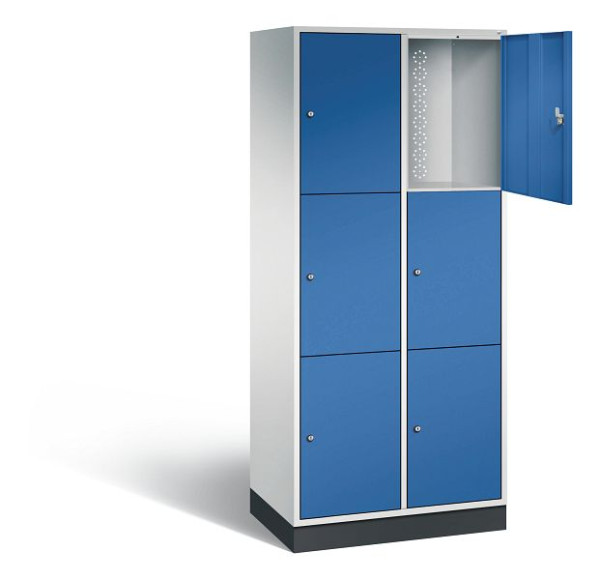 C+P XL-Schließfachschrank Intro, H1950xB820xT490mm, Farbe: Lichtgrau / Enzianblau, 8370-202 S10010